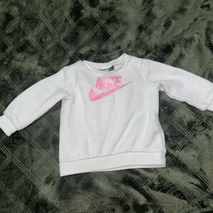 Nike Kids White and Pink Sweatshirt